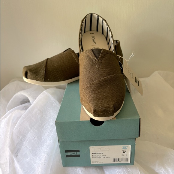 Toms Women’s Size 10 Alpargata Military Olive - Picture 1 of 4